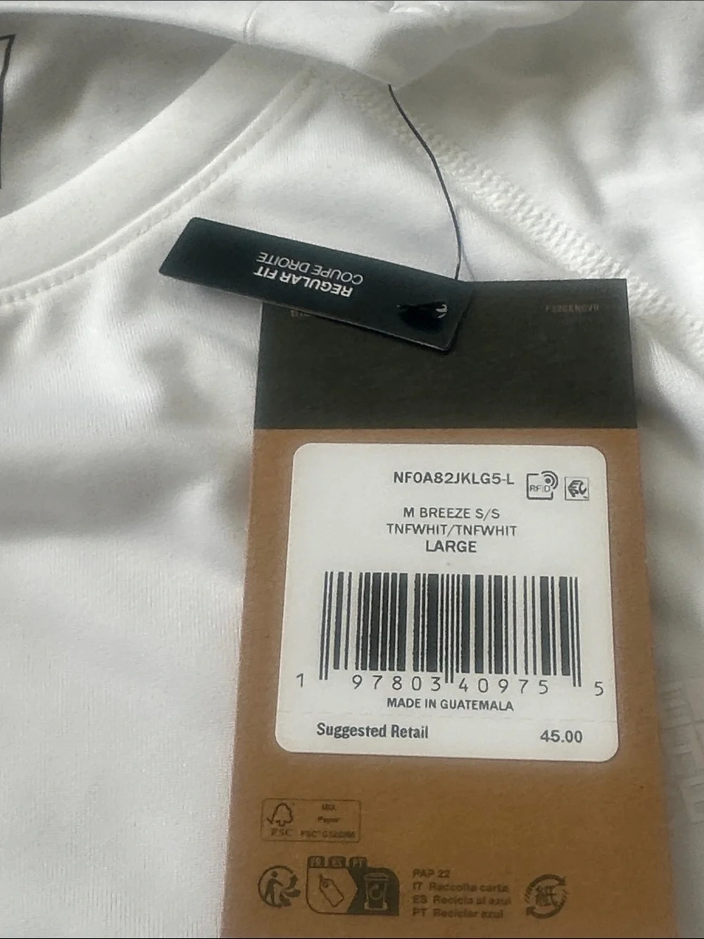 The North Face Men's Large Breeze short sleeve t-shirt.